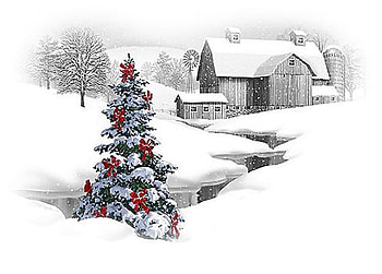 White christmas, winter, colorful, white, magic, color, farm, peaceful, beautiful, tree, season, painting, christmas, lovely HD wallpaper