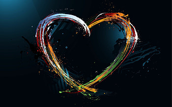 Colorful abstract heart, , Backgrounds HD wallpaper