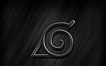 Konohagakure Logo, anmie, Naruto, black 3d background HD wallpaper