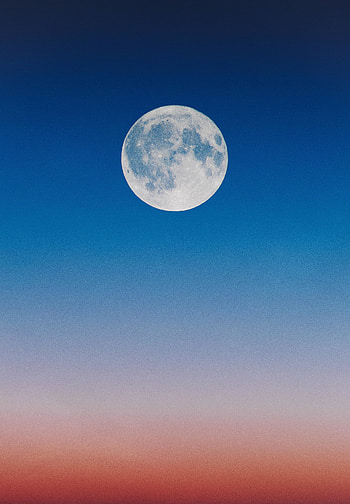 Minimal, moon, sunset, nature, blue sky HD phone wallpaper
