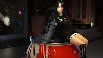 Girl, black, xubweili, coca coka, fantasy, art, red, coca cola HD wallpaper