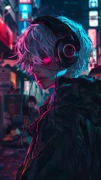 Neon Beats Aesthetic, cool anime, aesthetic, aesthetic anime HD phone wallpaper