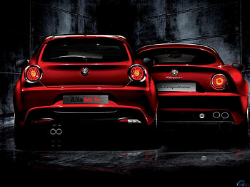 Alfa Romeo 8C Competizione and the Alfa Romeo MiTo, romeo8c, mito, alfa, romeo HD wallpaper