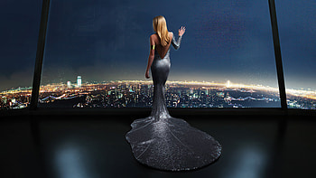 On The Thousandth Floor, dress, artist, artwork, digital-art, artstation HD wallpaper