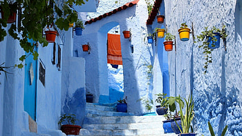 Morocco, Travels, Blue city HD wallpaper