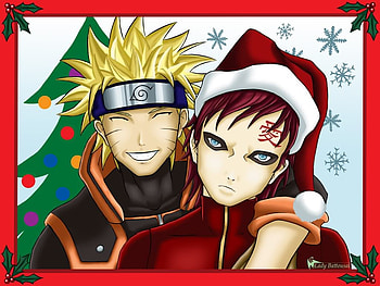 Naruto-Gaara, gaara, anime, christmas, naruto, friends, shippuden HD wallpaper