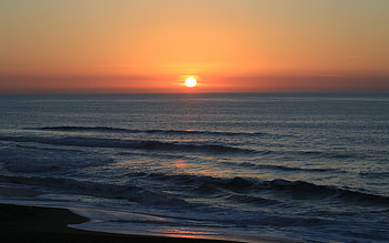 Nature, Sunset, Sea, Waves, Horizon, Evening HD wallpaper