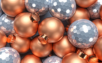 Golden Christmas balls, New Year, Christmas, Silver Christmas balls, background with Christmas balls HD wallpaper