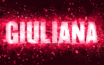 Happy Birtay Giuliana, , pink neon lights, Giuliana name, creative, Giuliana Happy Birtay, Giuliana Birtay, popular american female names, with Giuliana name, Giuliana HD wallpaper