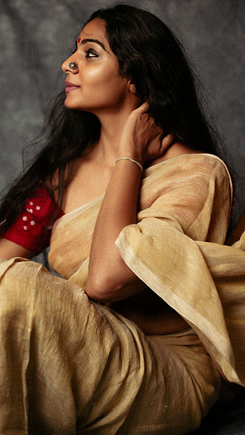Nitya sree, saree beauty, , model, actress HD phone wallpaper