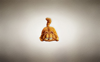 Garfield, pisica, minimalism, cat, orange HD wallpaper
