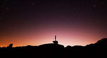 Dark, Silhouette, Starry Sky, Loneliness, Alone, Lonely HD wallpaper
