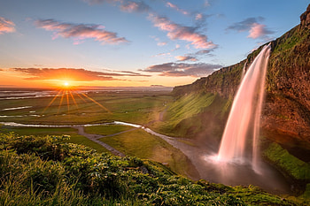 Waterfall, sky, nature, cloud HD wallpaper