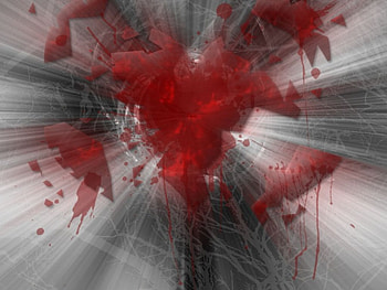 Heartbroke, abstract, red, broke, deep, blood, heart HD wallpaper