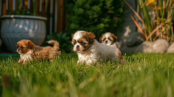 Cute Shih Tzu Puppies for Background, shih tzu HD wallpaper