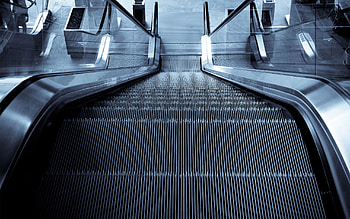 moving steel stairway, croc eater, moving stairway, escalator, steel HD wallpaper