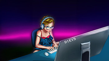 Gaming Girl With Heads, girl, heads, computer, artist, artwork, art, digital-art HD wallpaper