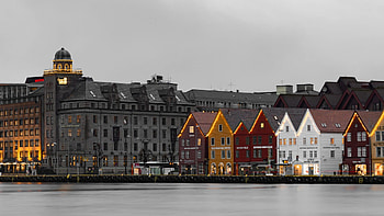Bryggen, Bergen, Kirkenes, MS Midnatsol HD wallpaper