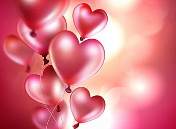 Happy Valentine's Day!, valentine, pink, card, balloon, heart HD wallpaper