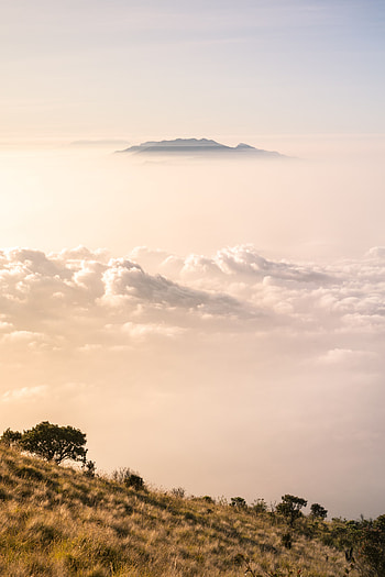 Landscape, Nature, Mountains, Clouds, Vertex, Top, Fog, Height HD phone wallpaper