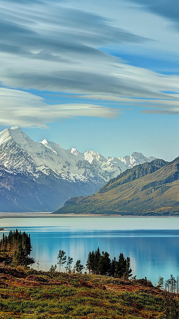 Mountain landscape, Scenic beauty, Nature lake view HD phone wallpaper