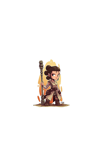 Rey, warrior, Star Wars, minimal, art HD phone wallpaper