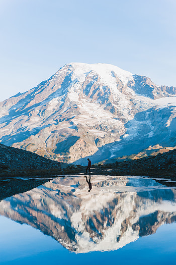 Nature, Sky, Mountain, Reflection, Silhouette, Privacy, Seclusion HD phone wallpaper