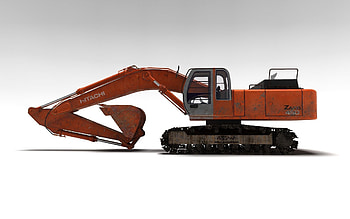 Transport, 3D, Metal, Hitachi, Bulldozer HD wallpaper