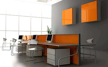 Gray Themed Cool Home Office Design With Amazing White Wood Desk That Have Storage Spaceoffice HD wallpaper