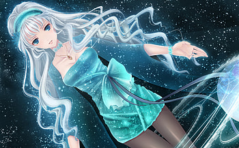 Sheryl Nome, blue, white, anime, macross frontier, girl, manga HD wallpaper
