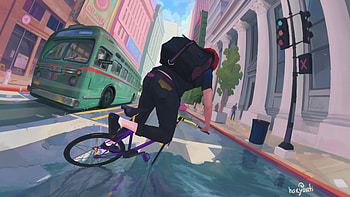 Cyclist, artist, artwork, digital-art, artstation HD wallpaper