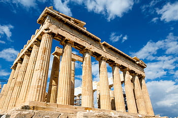 Iconic Parthenon in Athens under a clear blue sky. HD wallpaper