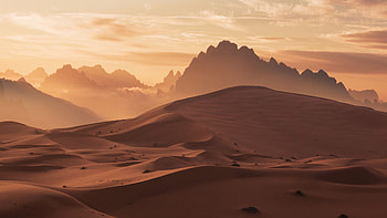 Desert Moon , moon, desert, nature HD wallpaper