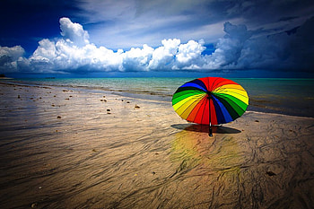 Rainbow Sand, island, umbrella, awesome, beaches, colors, nice, sun umbrella, scenery, beach umbrella, calm, ocean, tranquility, white, wake, sandscape, panorama, multicolor, shell, ripples, green, nature, black, sand, graphy, gold, beauty, sea, scene, yellow, horizon, , cena, waves, scenario, beije, landscape, paradise, cenario, reflux, view, seasca, colorful, conferva, blue, natural, waterscape, coast, colours, serene, algae, forces of nature, seascape, , amazing, golden, parasol, beautiful, stick, multi-coloured, rainbow, sunshade, hop, red, cool, clouds, sky HD wallpaper