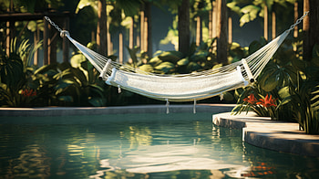 Hammock Paradise - AI Art, AI Art, man made, hammock HD wallpaper