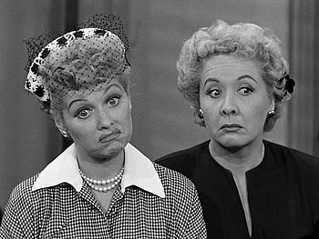 Lucille Ball and Vivian Vance, ethel mertz, lucille ball, tv series, entertainment, lucy ricardo, vivian vance, i love lucy HD wallpaper
