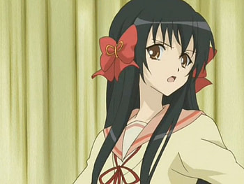 What Did U Say ???, long hair, dress, mad, beauty, nice, sinister, female, sweet, stgarwberry panic, ribbon, girl, beautiful, black hair, anime girl, anime, pretty, angry, lovely HD wallpaper
