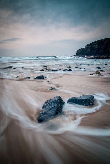 Nature, Sea, Waves, Rocks, Horizon HD phone wallpaper