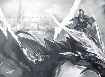 pixiv fantasia dragon, pixiv fantasia, frost, white hair, dragon, red eyes HD wallpaper
