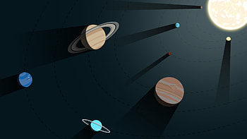 Digital solar system, Planetary wonders, Artistic rendition, Cosmic beauty HD wallpaper