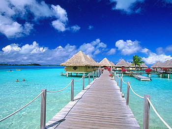 Landscape, Bridges, Sky, Sea HD wallpaper
