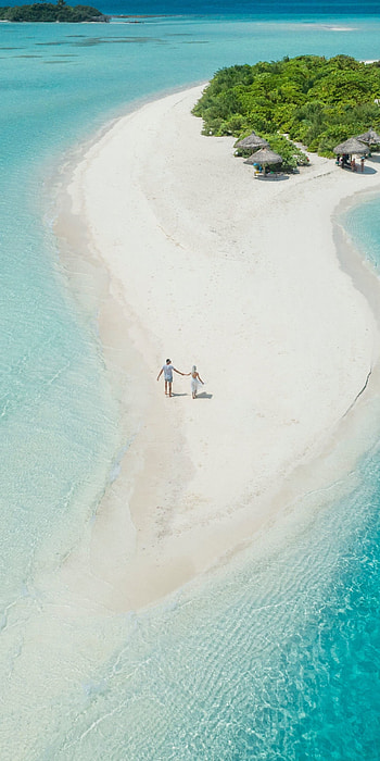 Beach aerial view, Tropical island, Maldives beauty, Stunning HD phone wallpaper