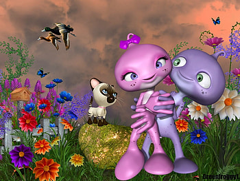 IN LOVE, CRITTERS, LOVE, CUTE, CREATION HD wallpaper