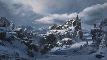 Frostspire Citadel — Snowy Mountain Winter, Fantasy Castle, Snowy Mountain, Landscape, Winter, White HD wallpaper