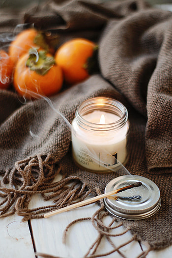 Smoke, Miscellanea, Miscellaneous, Match, Candle, Persimmon, Plaid HD phone wallpaper