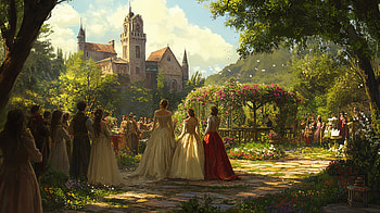 Elegance in Bloom: A Royal Garden Party - Ultra, Royalty, wedding, garden, castle HD wallpaper