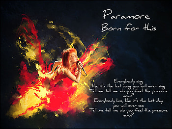 Paramore : Born for this, williams, hayley williams, orange, jeremy davis, famous, taylor york, lyrics, music, hayley, redhead, paramore HD wallpaper