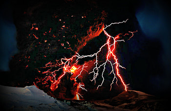 Volcano lightning - ( HD wallpaper