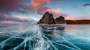 Winter lake Baikal, Nature , Icy wonderland, Russian charm HD wallpaper