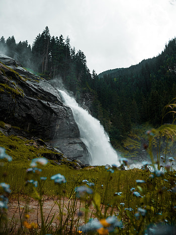 Landscape, Nature, Waterfall, Forest HD phone wallpaper